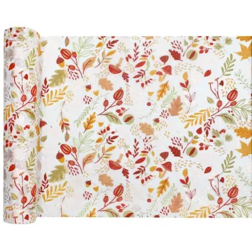 Chemin de table en polyester - 30 cm x 2,5 m - Collection Automne Doré