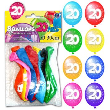 Ballons de Baudruche Anniversaire 20 ans