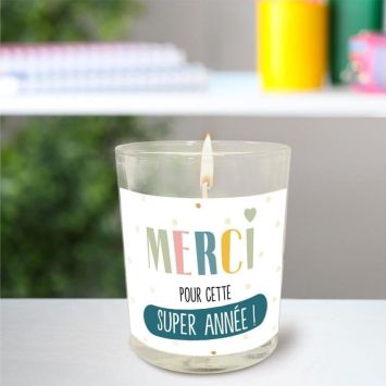 Bougie en verre - Merci pour cette super année - Collection Merci pour cette année