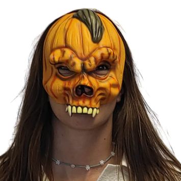 Un effrayant demi-masque de citrouille pour Halloween | jourdefete.com