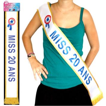 Écharpe "Miss 20 Ans" Bleue