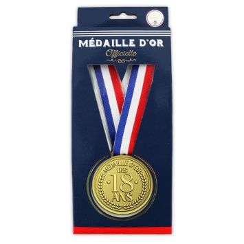 Une jolie médaille d'or à offrir lors des 18 ans d'un proche | jourdefete.com