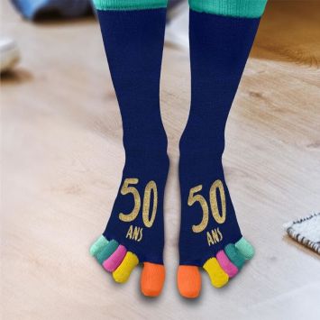 Paire de chaussettes à orteils pour anniversaire - 50 ans