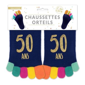 Amusez-vous lors des 50 ans de votre proche avec cette paire de chaussettes à orteils pour anniversaire | jourdefete.com